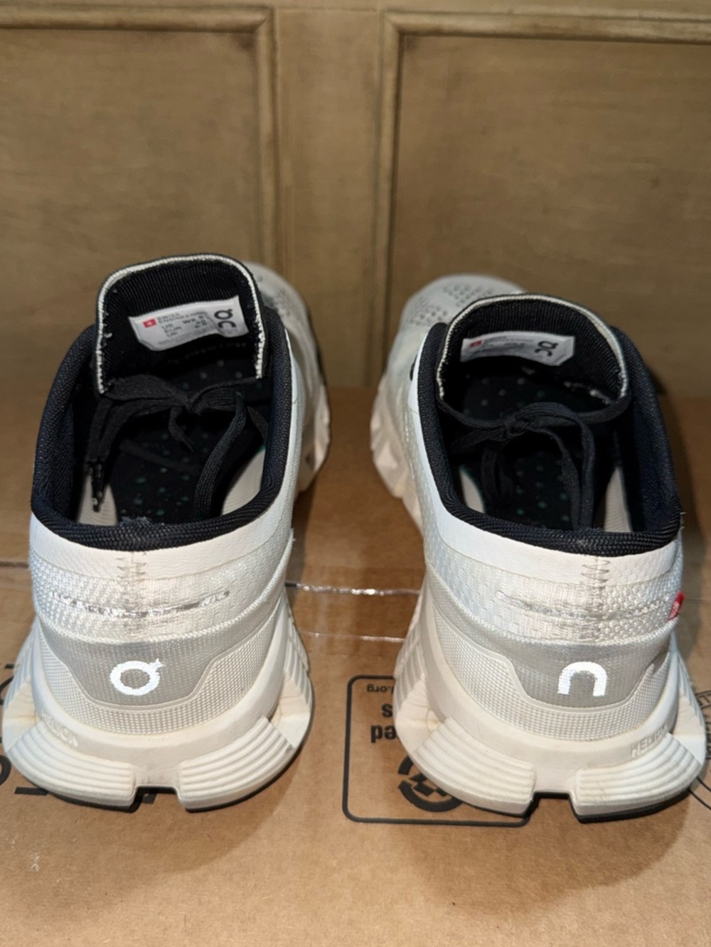 On Cloud X Running Tennis Shoes. Women’s White and Black Athletic Shoes - Picture 4 of 7